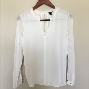Ann Taylor Semi Sheer Cream Long Sleeved Blouse - Size XS